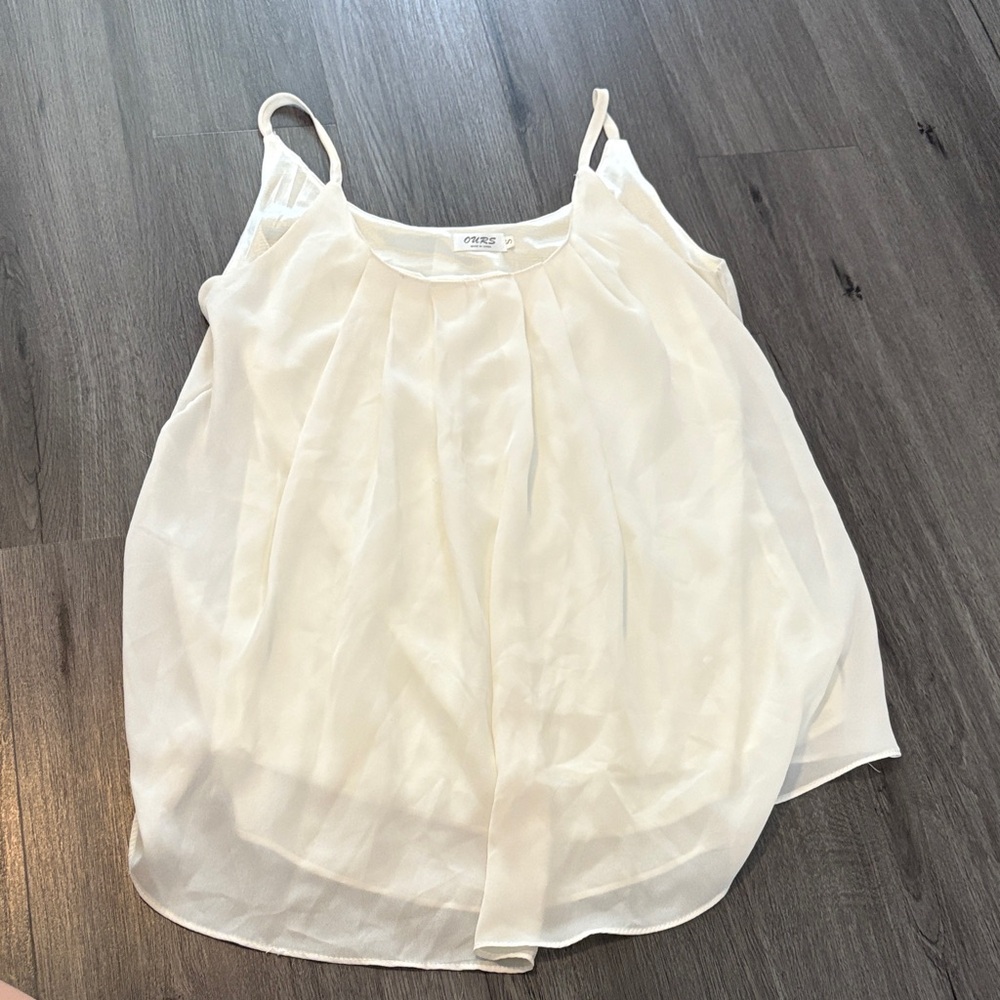 Ours Elegant White Chiffon Top